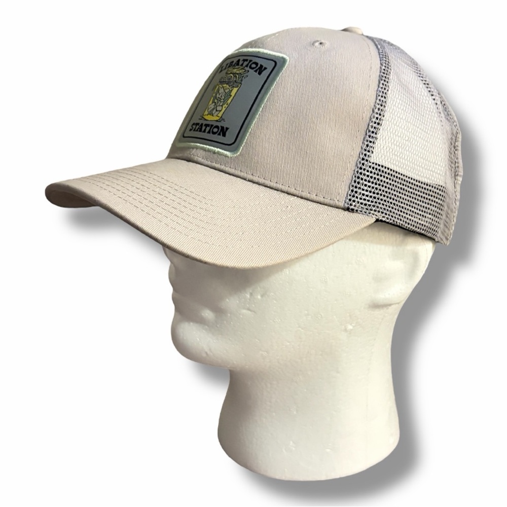 Flomotion Libation Station Tan Mesh Trucker Hat NWT - Picture 2 of 4